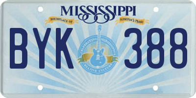 MS license plate BYK388