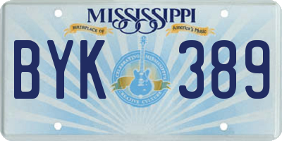 MS license plate BYK389