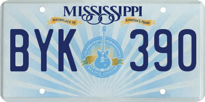 MS license plate BYK390