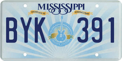 MS license plate BYK391