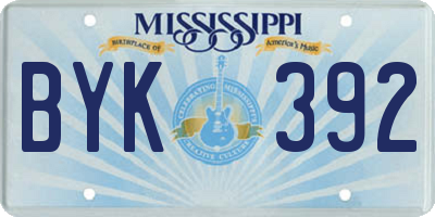 MS license plate BYK392