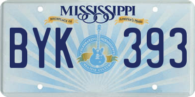 MS license plate BYK393