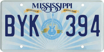 MS license plate BYK394