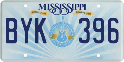 MS license plate BYK396