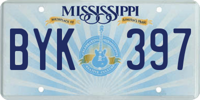 MS license plate BYK397
