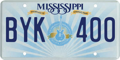 MS license plate BYK400