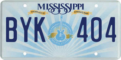 MS license plate BYK404