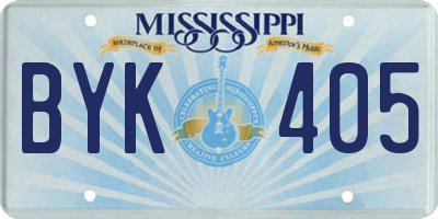 MS license plate BYK405