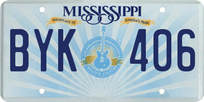MS license plate BYK406