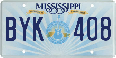 MS license plate BYK408