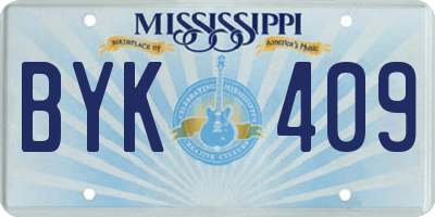 MS license plate BYK409