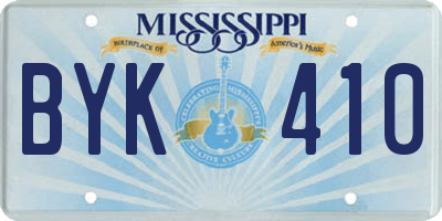 MS license plate BYK410