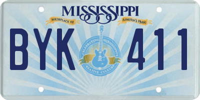 MS license plate BYK411