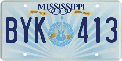 MS license plate BYK413