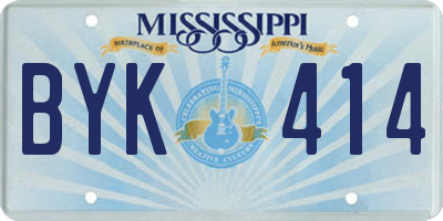 MS license plate BYK414