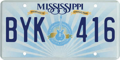 MS license plate BYK416