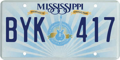 MS license plate BYK417