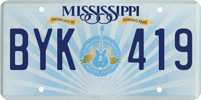 MS license plate BYK419