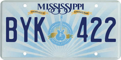 MS license plate BYK422