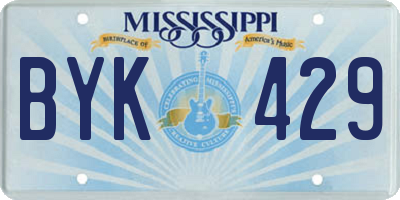 MS license plate BYK429