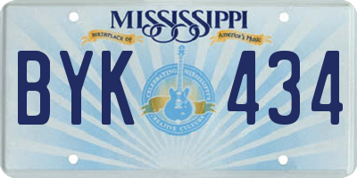 MS license plate BYK434