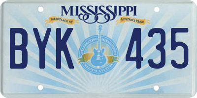 MS license plate BYK435