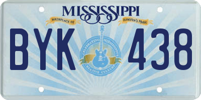 MS license plate BYK438