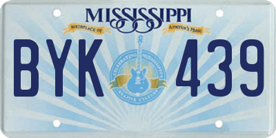 MS license plate BYK439