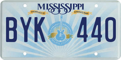 MS license plate BYK440