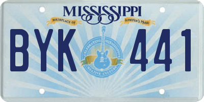 MS license plate BYK441