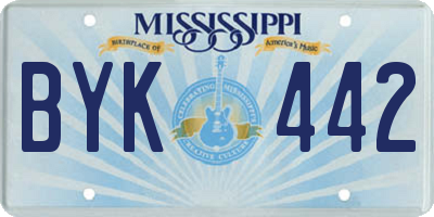 MS license plate BYK442