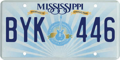 MS license plate BYK446