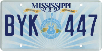 MS license plate BYK447