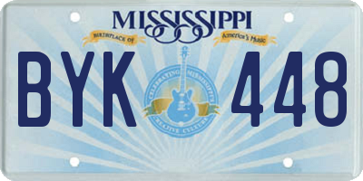 MS license plate BYK448