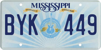 MS license plate BYK449