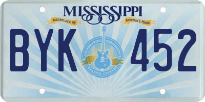 MS license plate BYK452