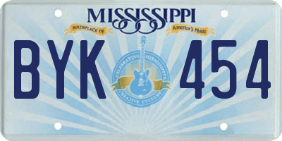 MS license plate BYK454