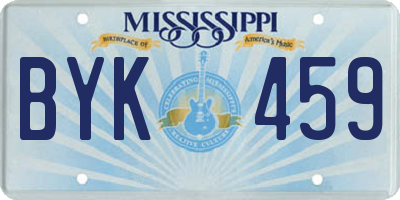 MS license plate BYK459