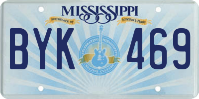 MS license plate BYK469