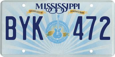 MS license plate BYK472