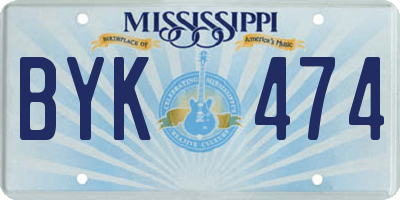 MS license plate BYK474
