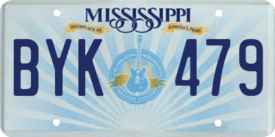 MS license plate BYK479