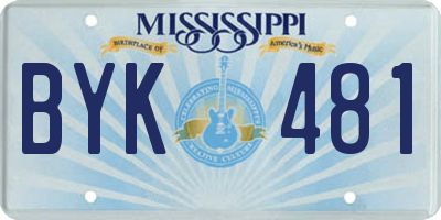 MS license plate BYK481