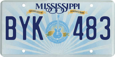 MS license plate BYK483
