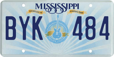 MS license plate BYK484