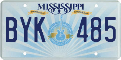 MS license plate BYK485