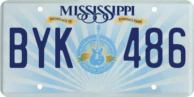 MS license plate BYK486