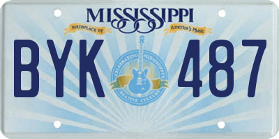 MS license plate BYK487
