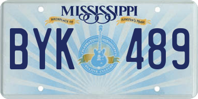 MS license plate BYK489
