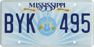 MS license plate BYK495